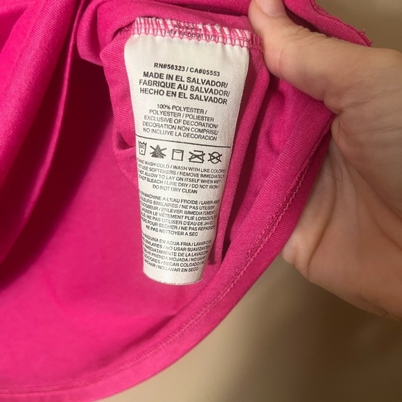 Women’s Pink Nike Athletic Cut V Neck Tee Shirt DRI-FIT Size Small - Picture 5 of 6